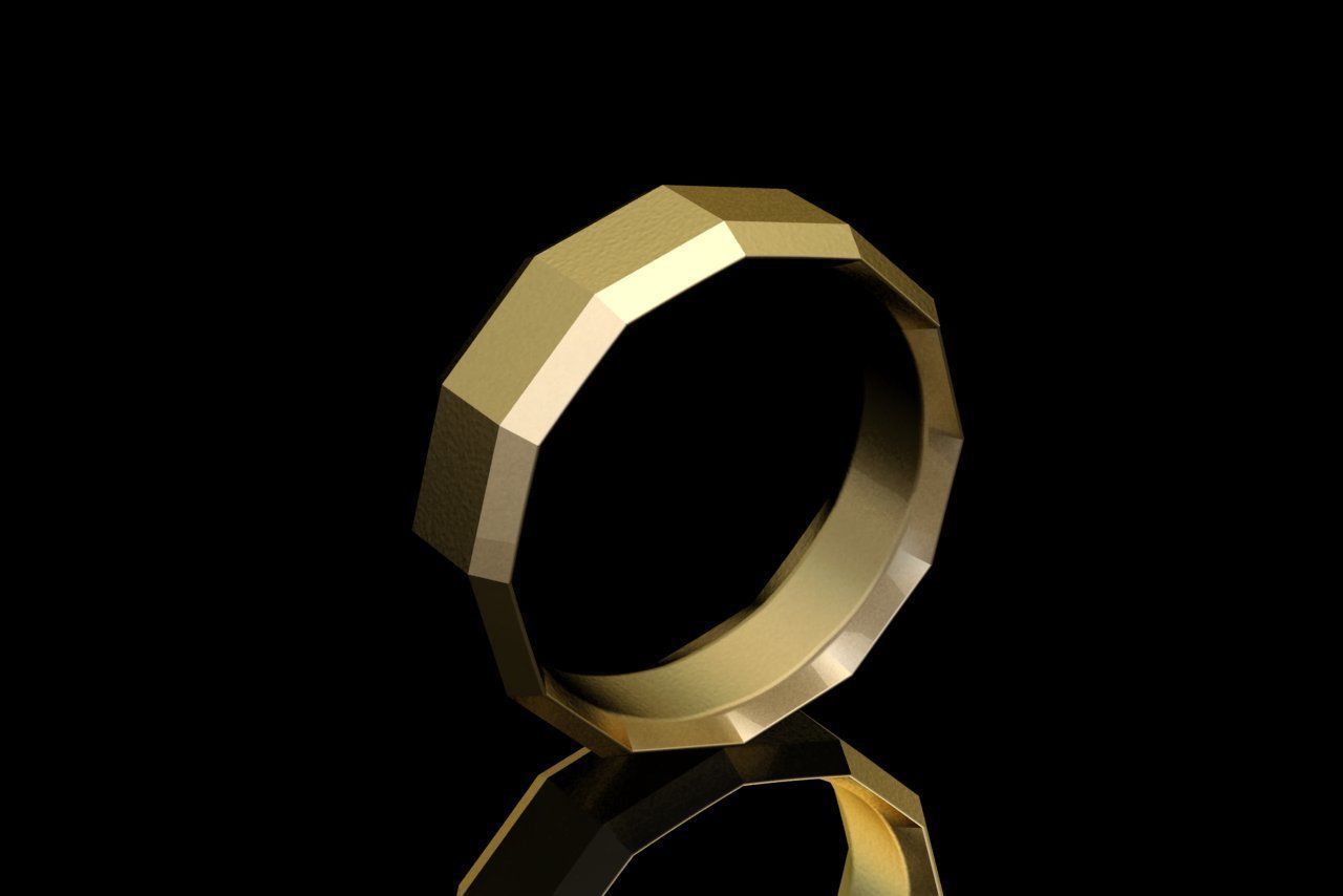 David Yurman Faceted Band Ring in EU Size 3D print model_5