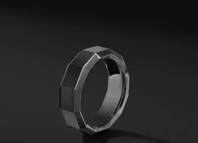 David Yurman Faceted Band Ring in EU Size 3D print model