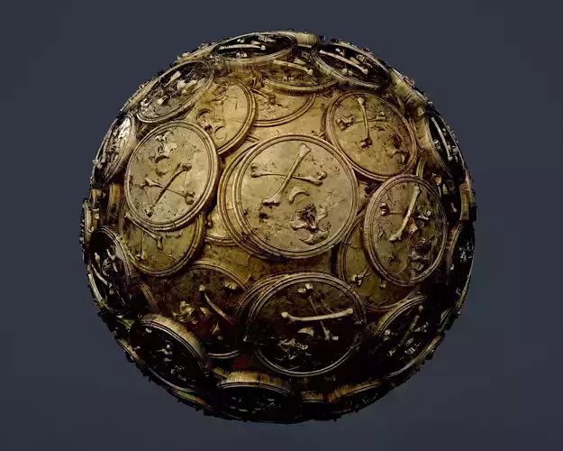 Metal Coins Pirate Treasure Seamless PBR Texture