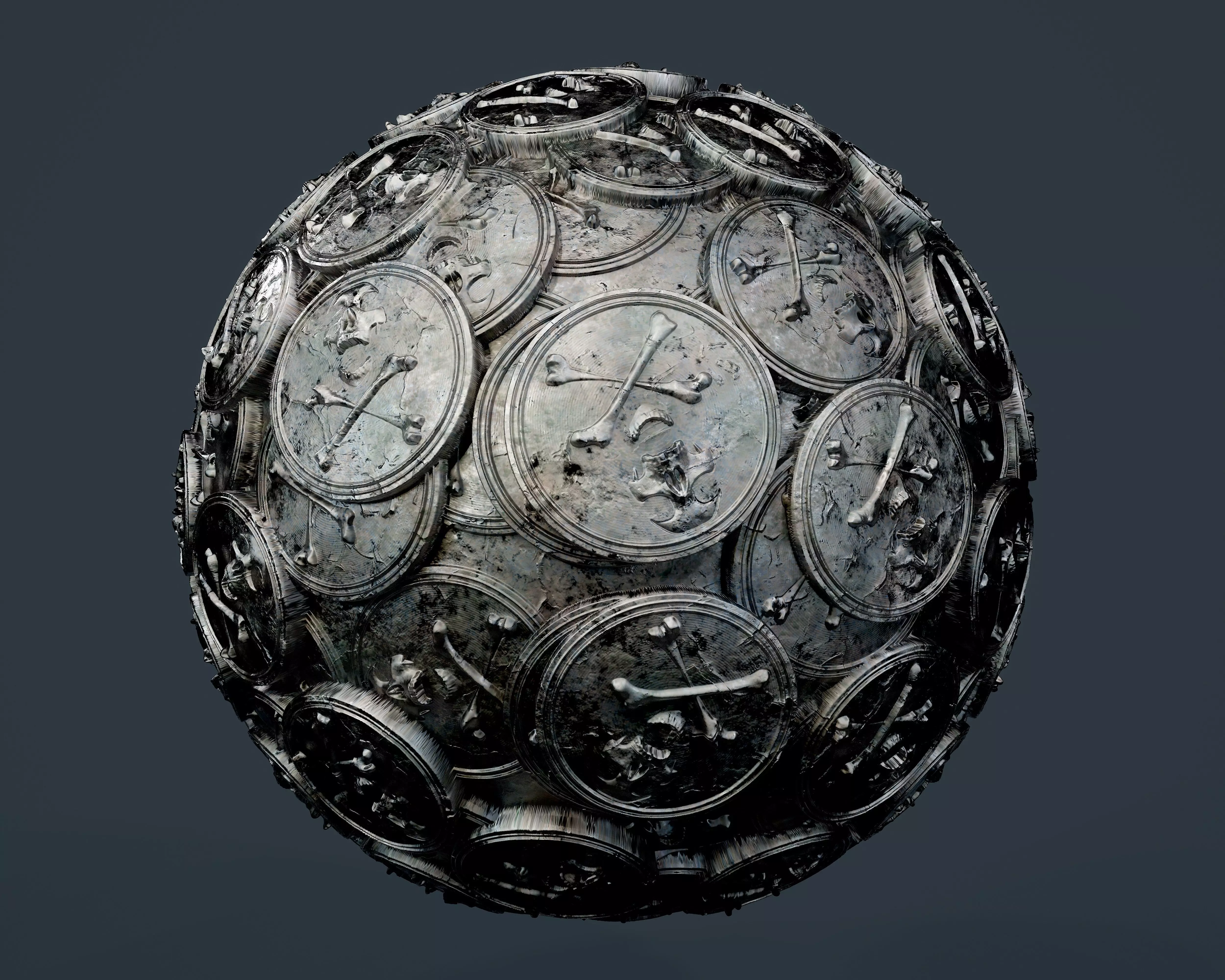 Metal Coins Pirate Treasure Silver Seamless PBR Texture Texture_0