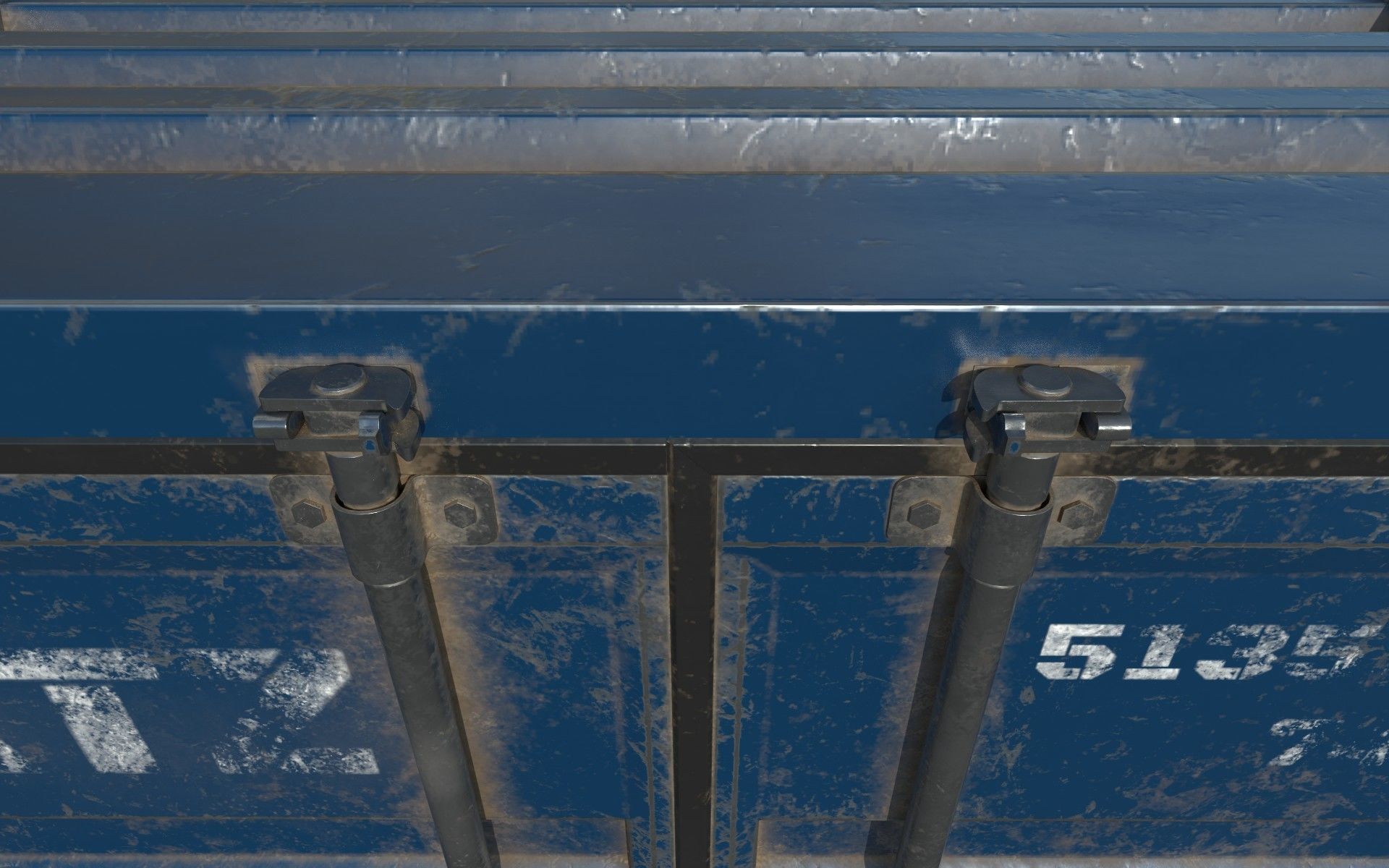  Blue Shipping Container PBR Low-Poly Game Ready 3D Model Low-poly 3D model_17