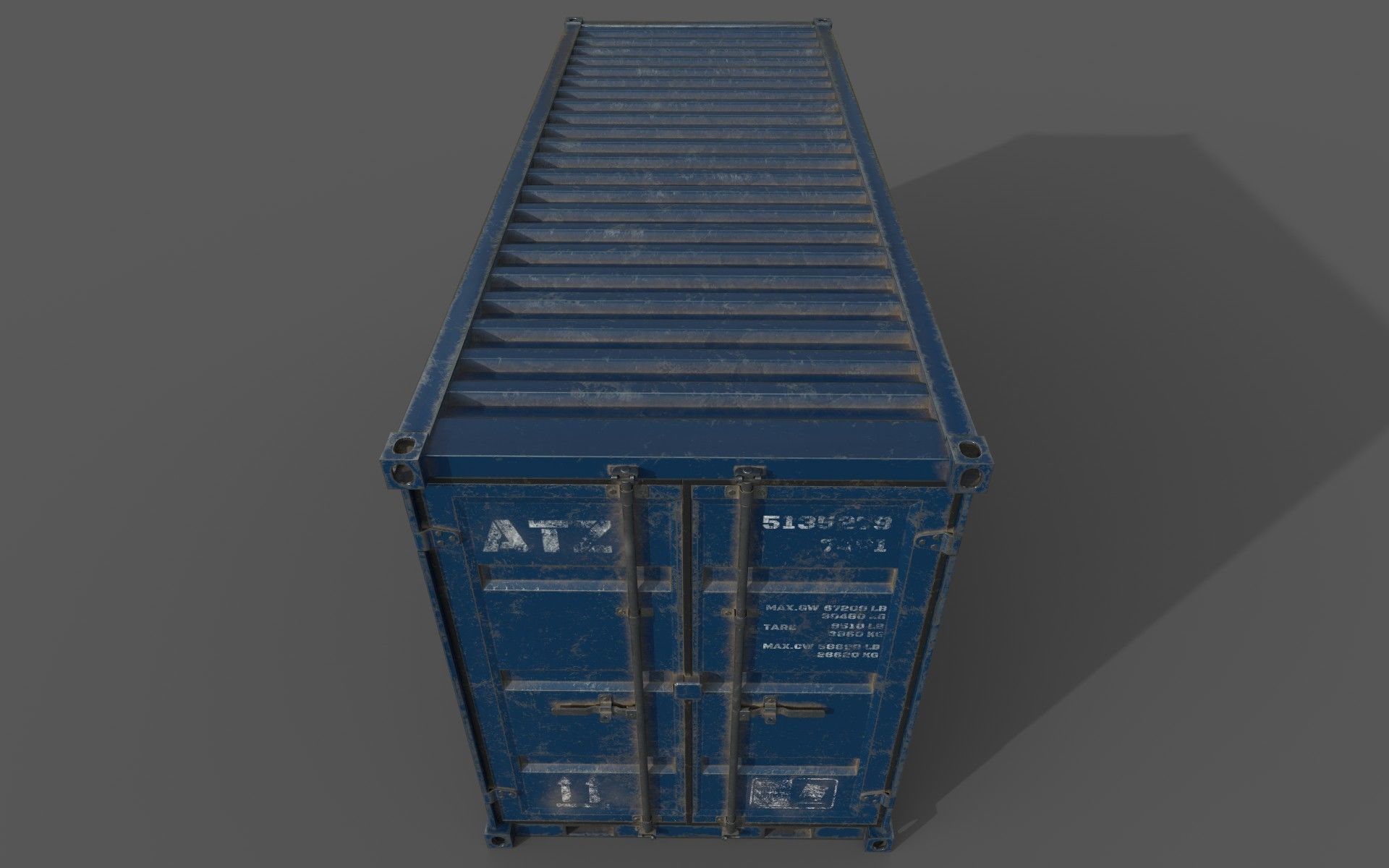  Blue Shipping Container PBR Low-Poly Game Ready 3D Model Low-poly 3D model_18