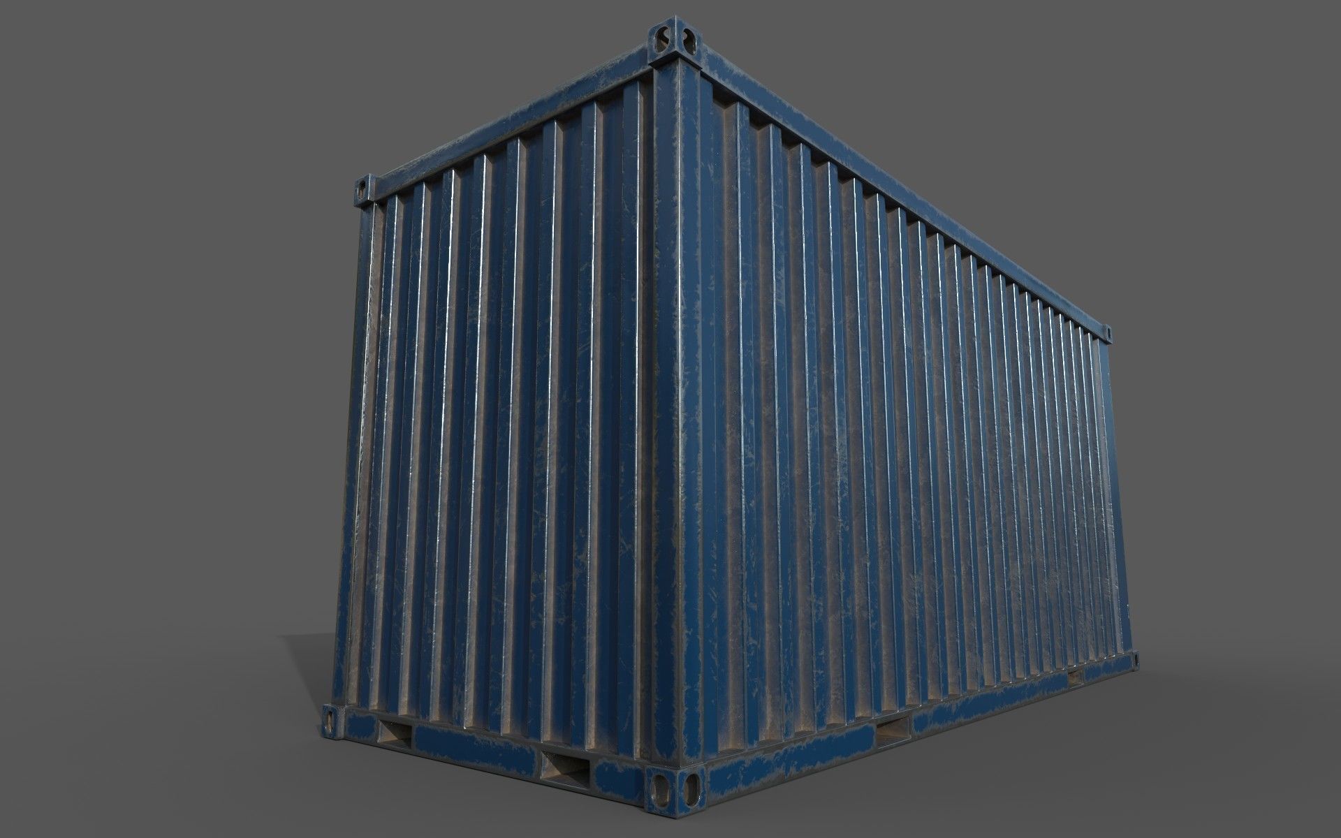  Blue Shipping Container PBR Low-Poly Game Ready 3D Model Low-poly 3D model_15