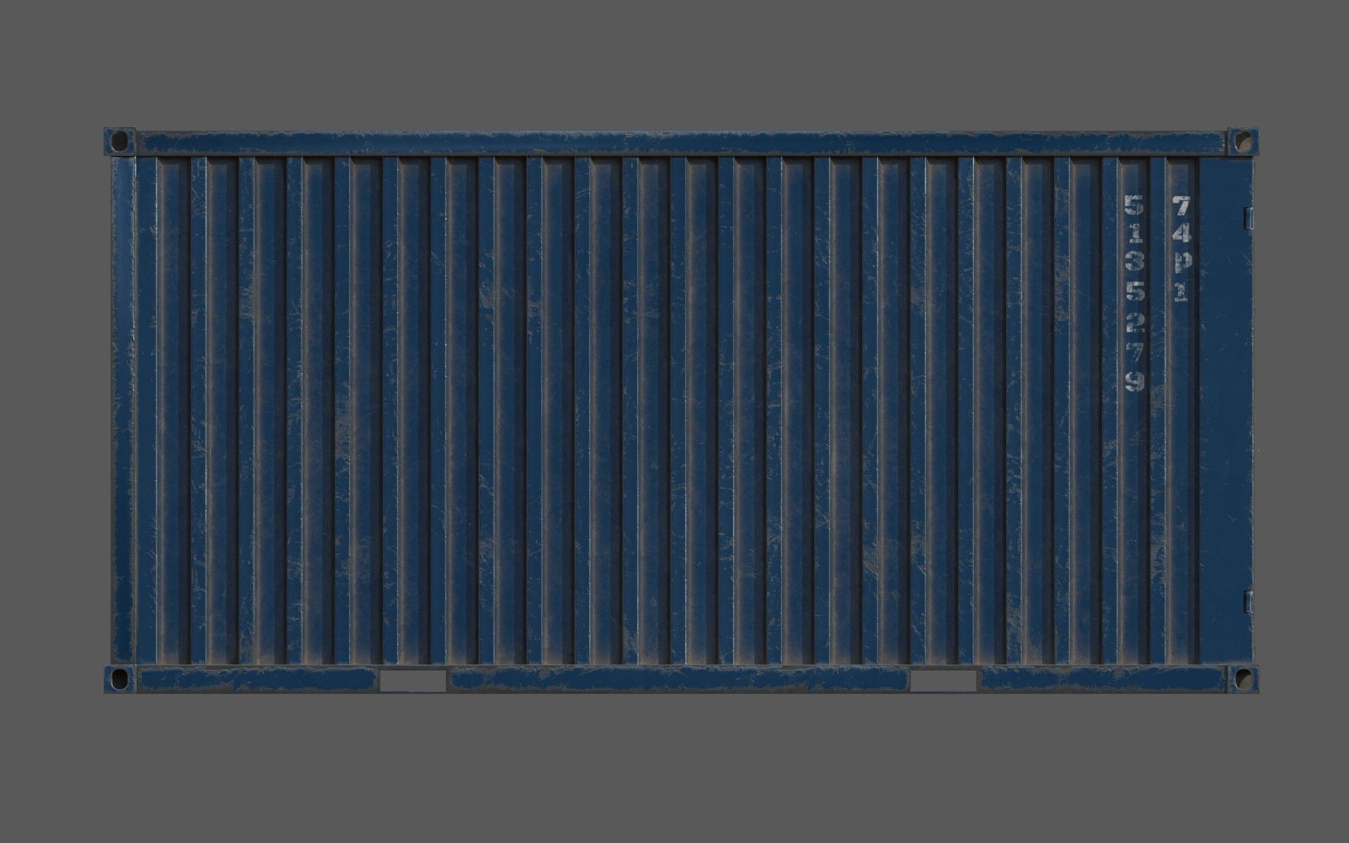  Blue Shipping Container PBR Low-Poly Game Ready 3D Model Low-poly 3D model_9