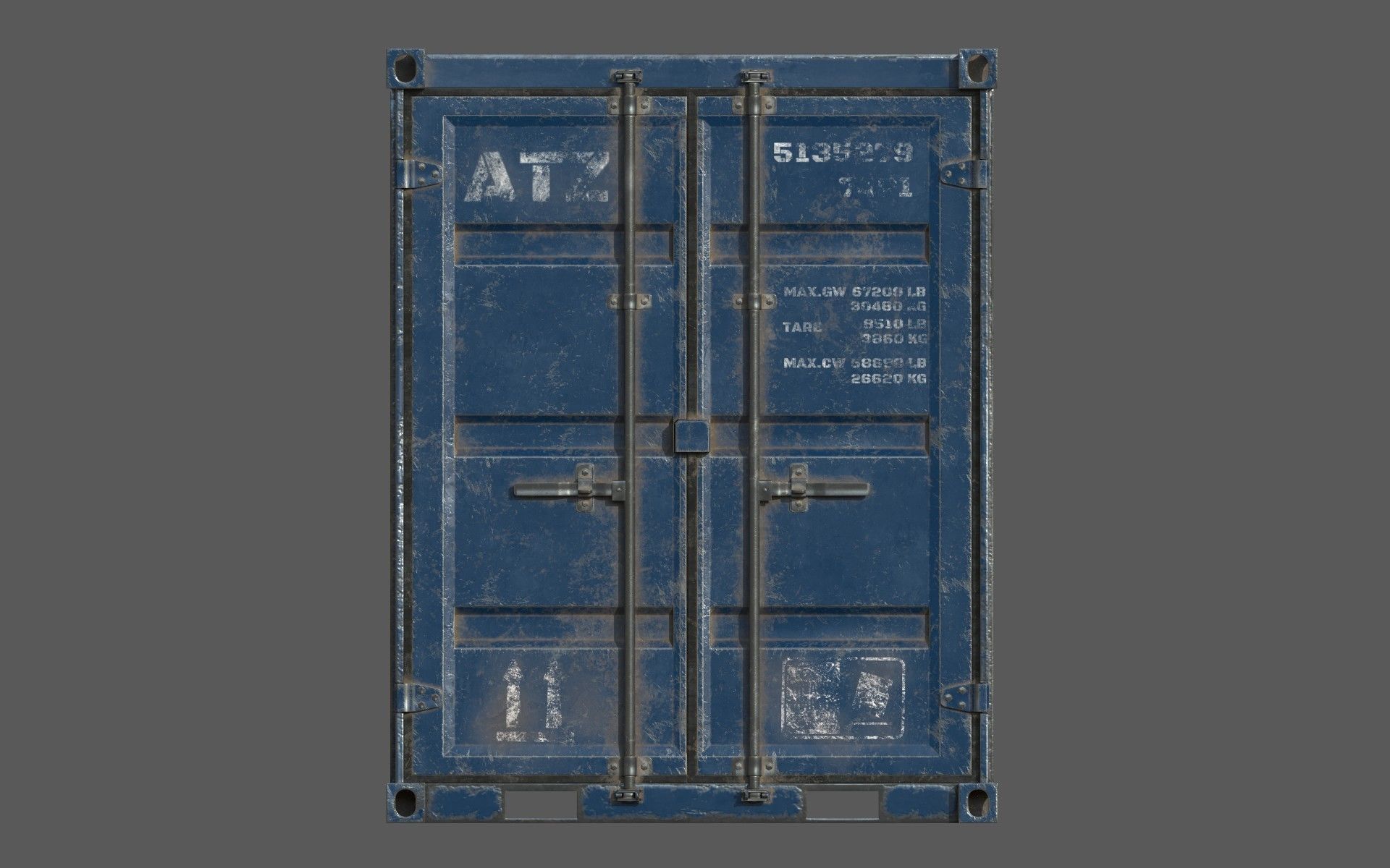  Blue Shipping Container PBR Low-Poly Game Ready 3D Model Low-poly 3D model_6