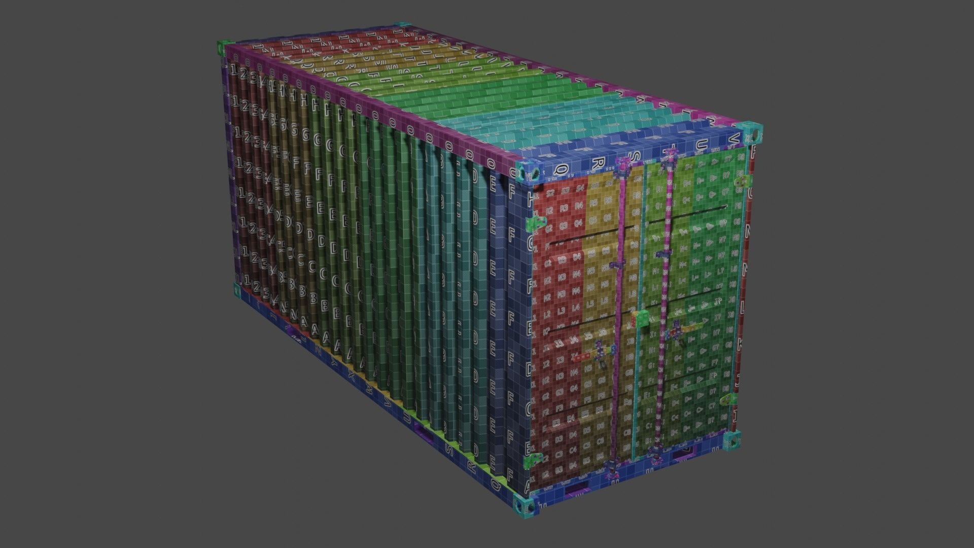  Blue Shipping Container PBR Low-Poly Game Ready 3D Model Low-poly 3D model_19