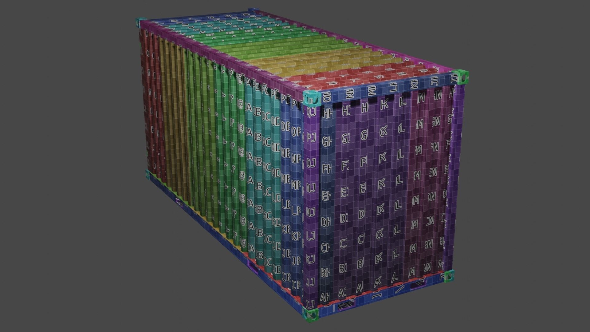  Blue Shipping Container PBR Low-Poly Game Ready 3D Model Low-poly 3D model_20