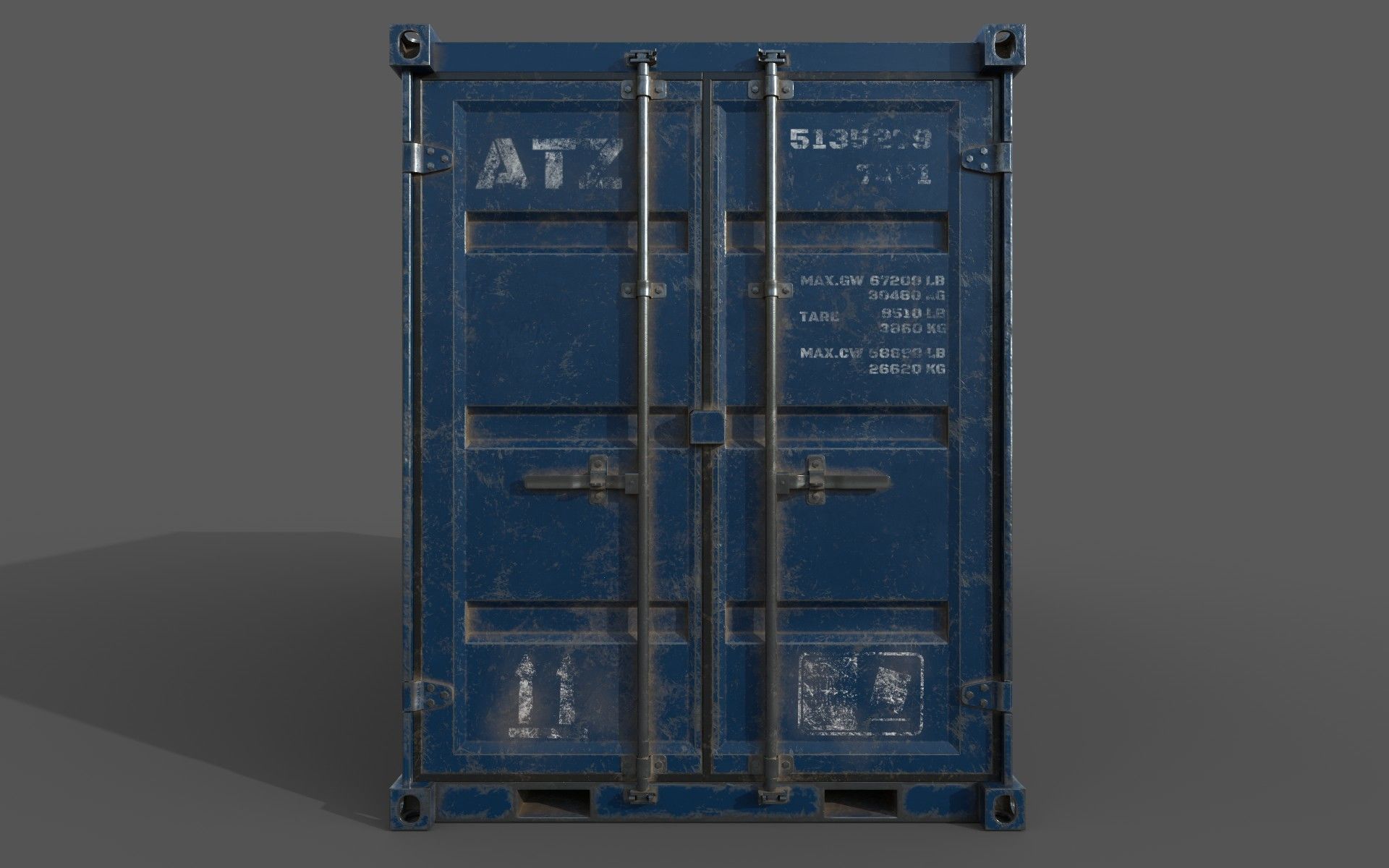 Blue Shipping Container PBR Low-Poly Game Ready 3D Model Low-poly 3D model_1