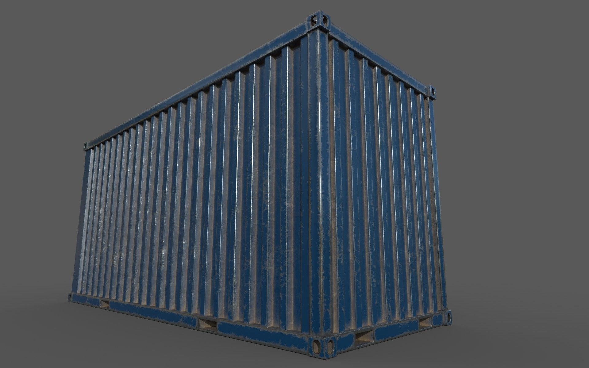 Blue Shipping Container PBR Low-Poly Game Ready 3D Model Low-poly 3D model_14