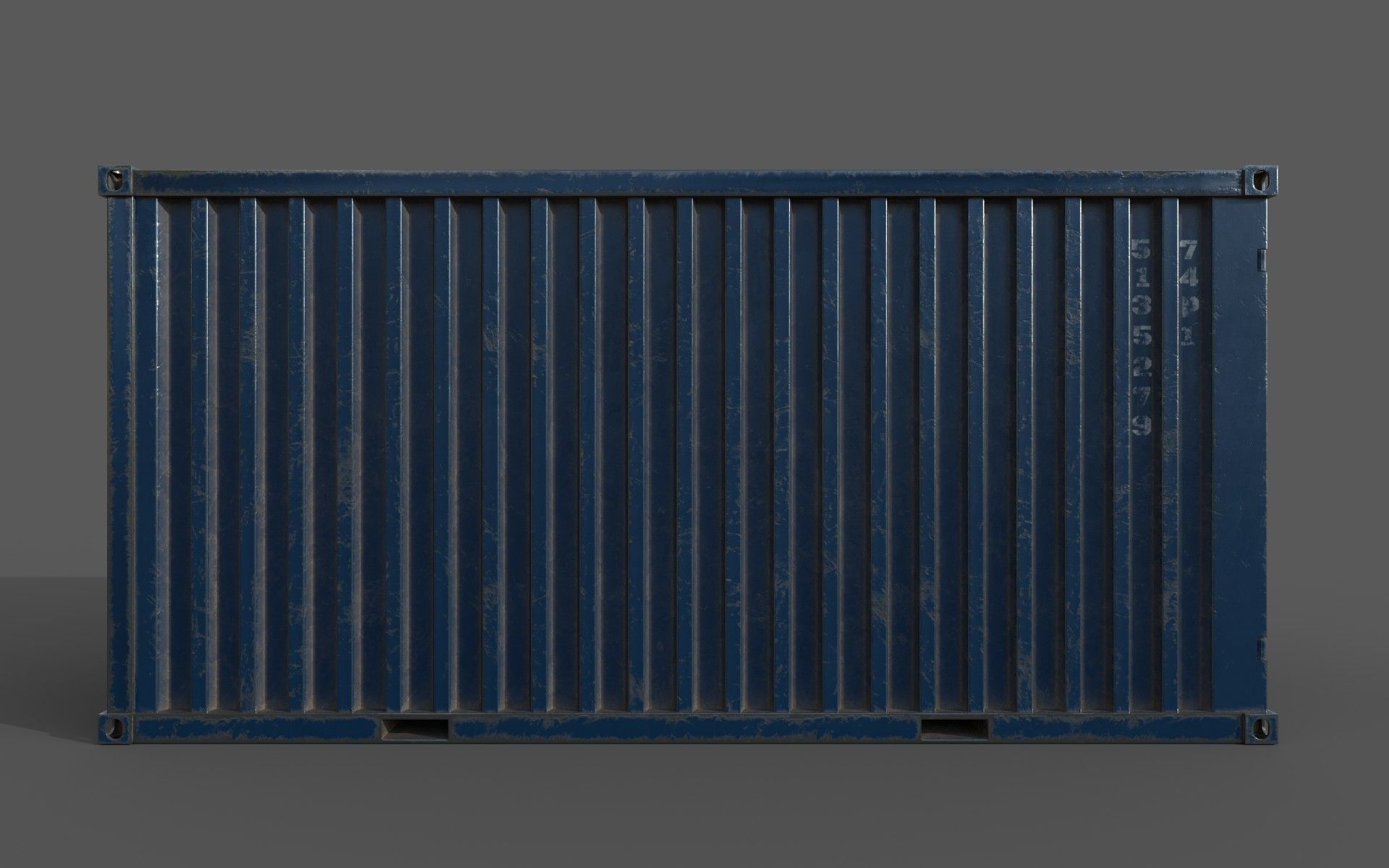  Blue Shipping Container PBR Low-Poly Game Ready 3D Model Low-poly 3D model_4