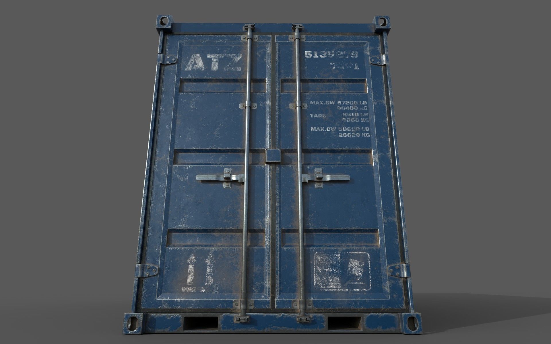  Blue Shipping Container PBR Low-Poly Game Ready 3D Model Low-poly 3D model_11