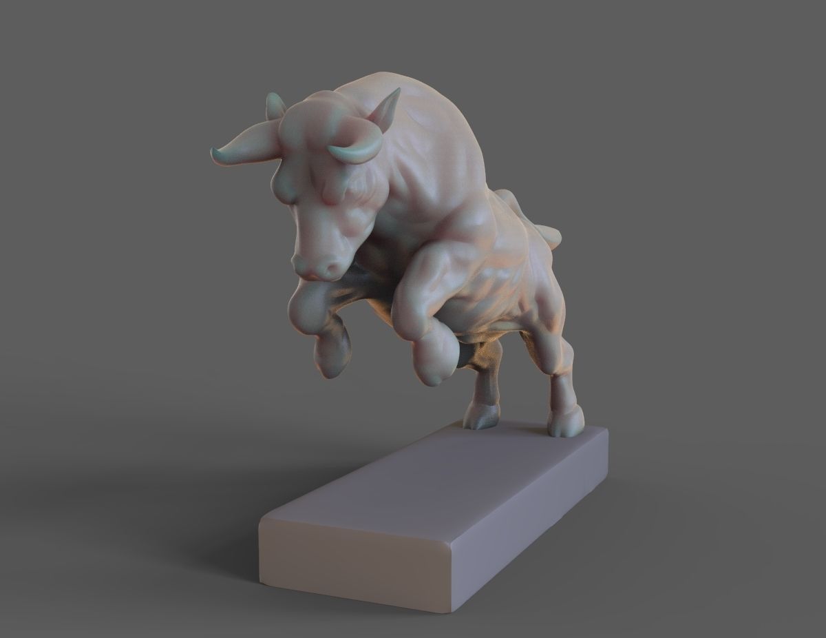 Angry bull 3D print model_3