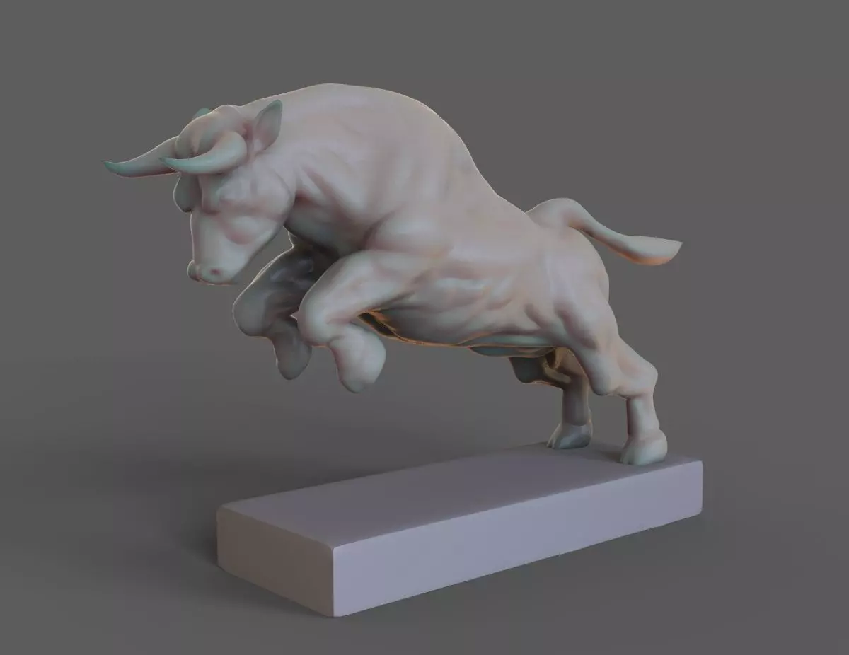 Angry bull 3D print model_0