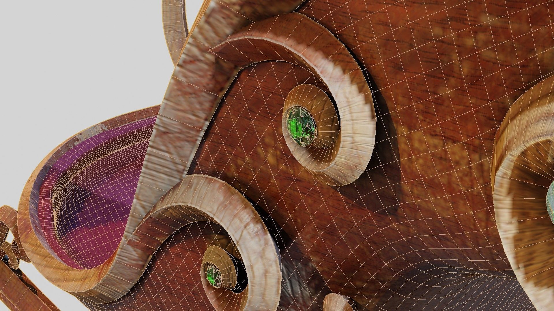 Sleigh wooden with seat 3D model_18