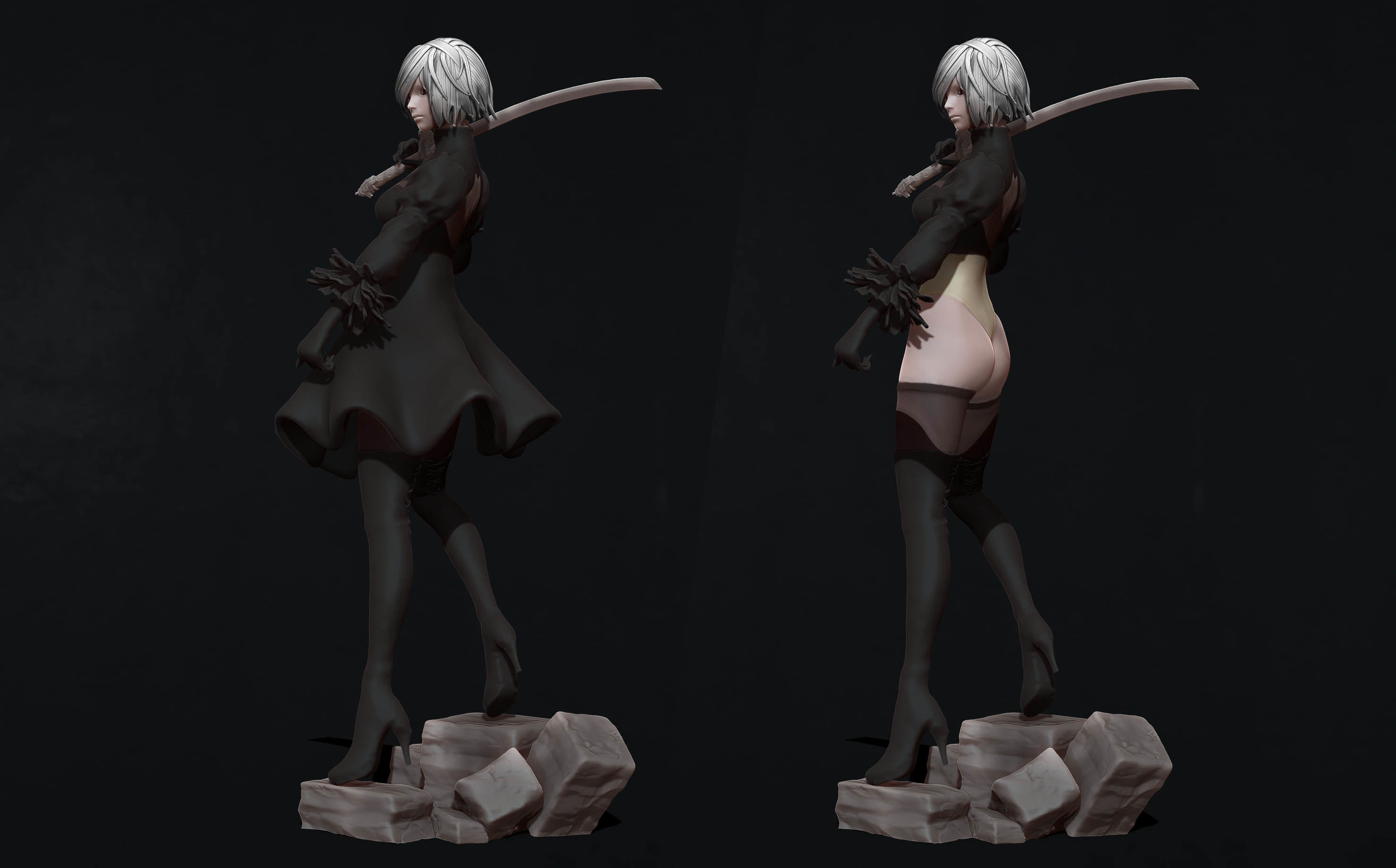 2B - nier automata - 3d print figurine  3D print model_2