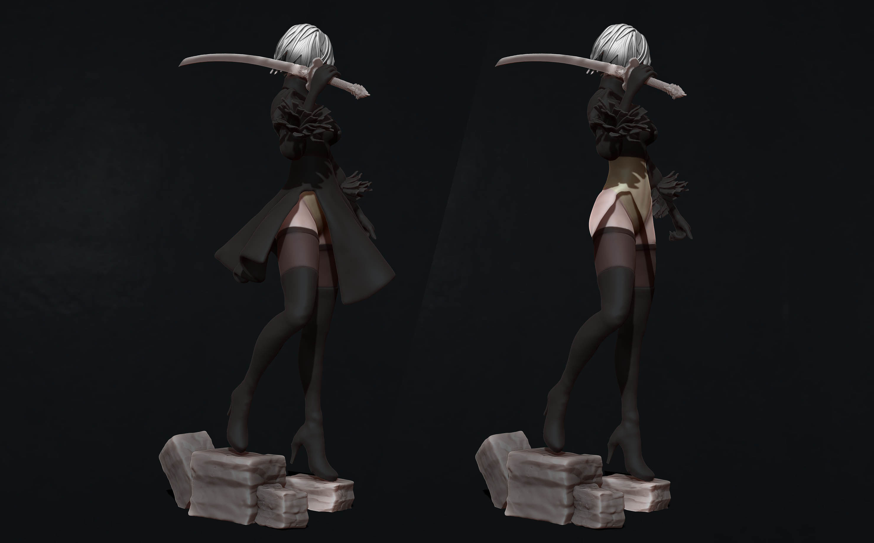 2B - nier automata - 3d print figurine  3D print model_6