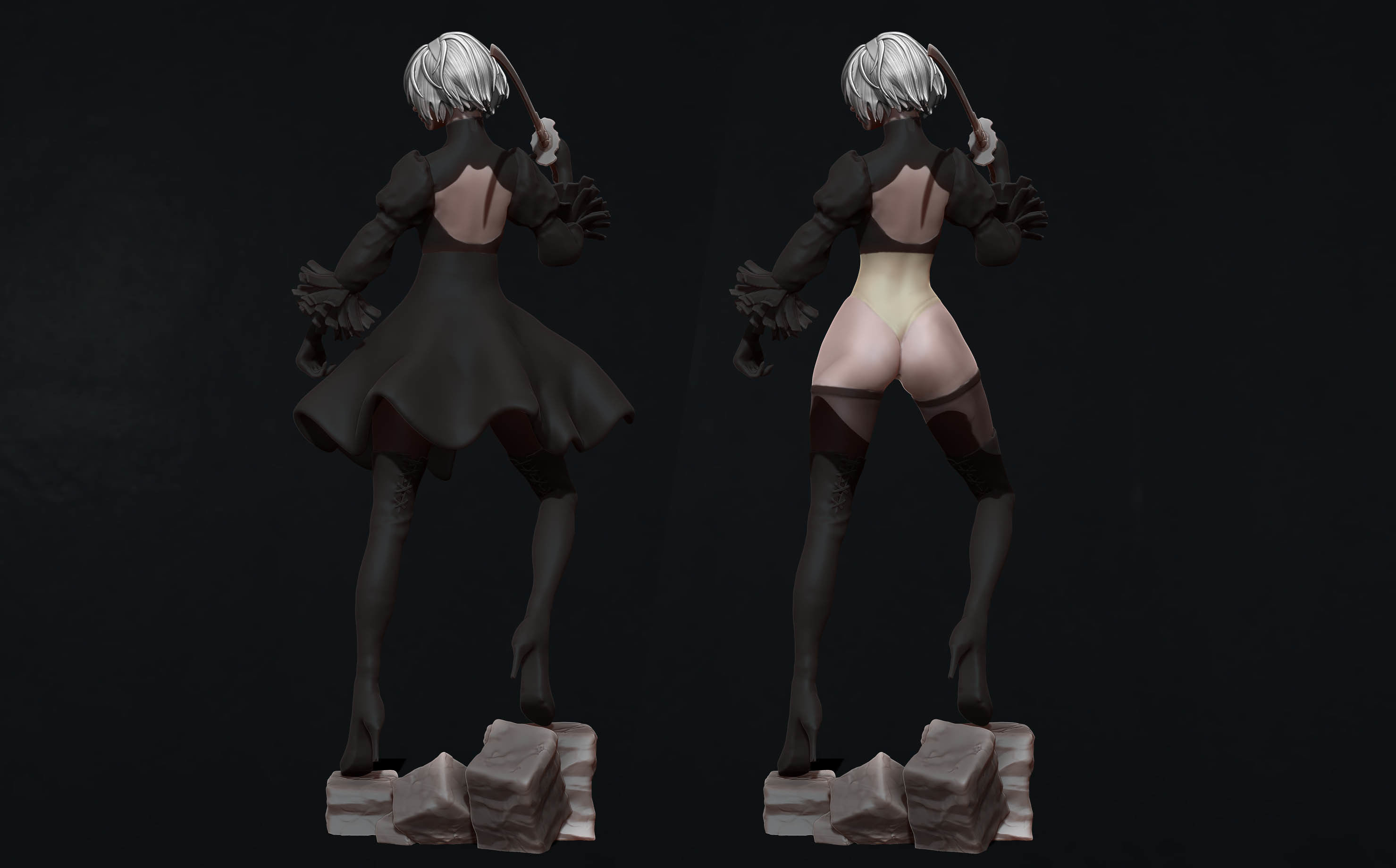 2B - nier automata - 3d print figurine  3D print model_3