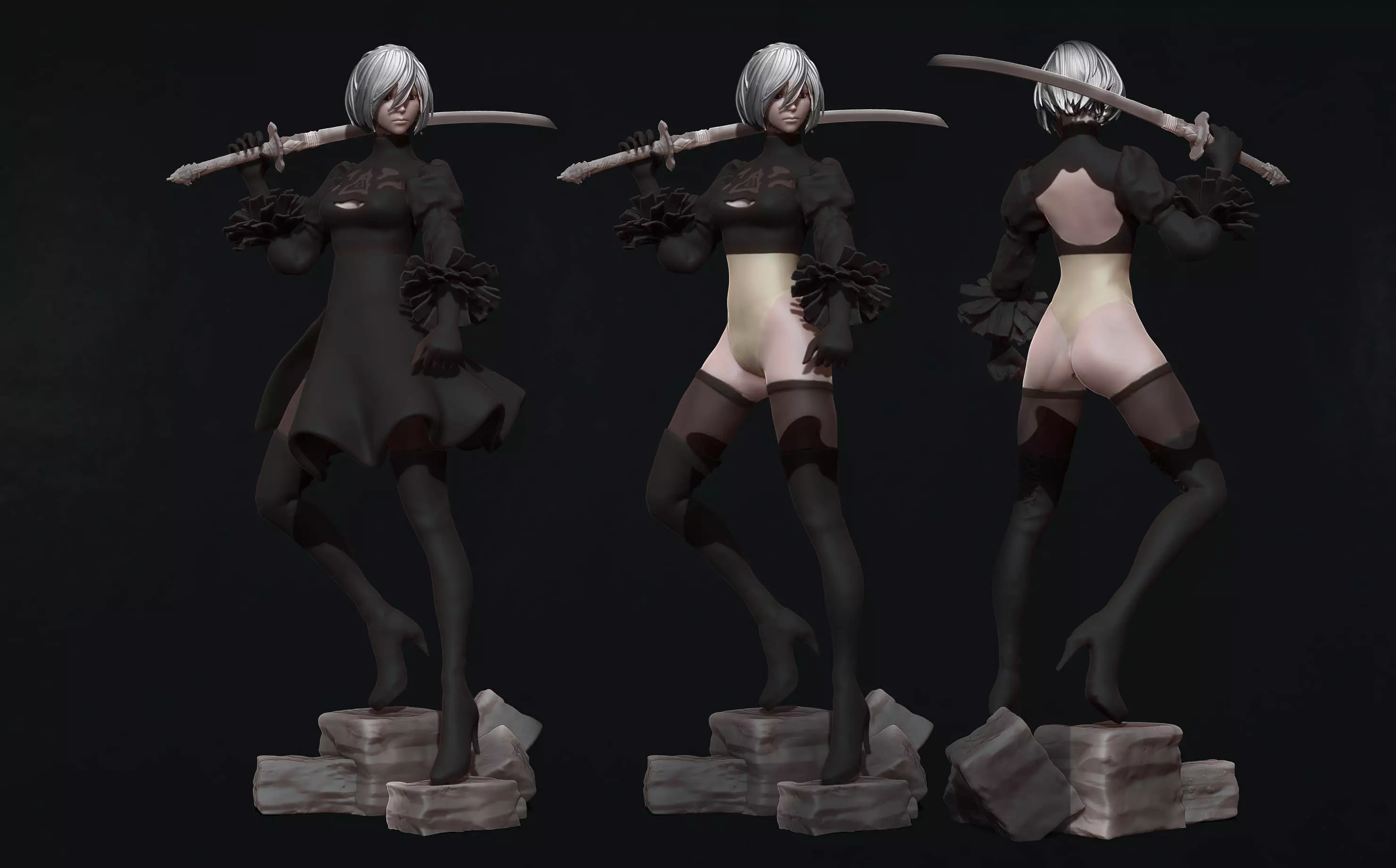 2B - nier automata - 3d print figurine  3D print model_0