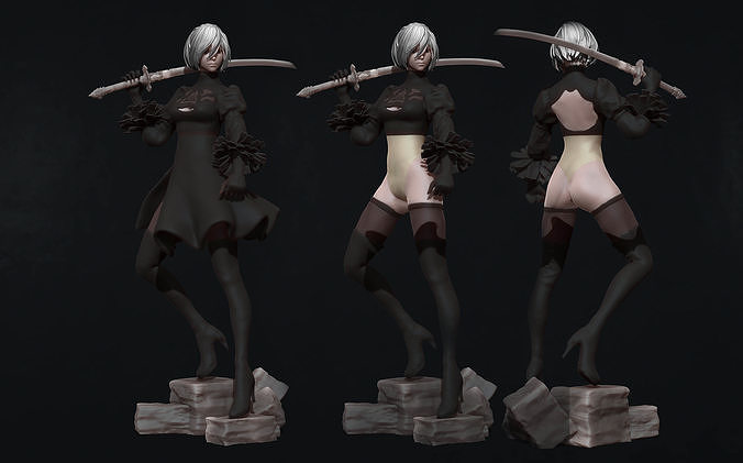 2B - nier automata - 3d print figurine  3D print model