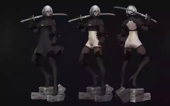 2B - nier automata - 3d print figurine 