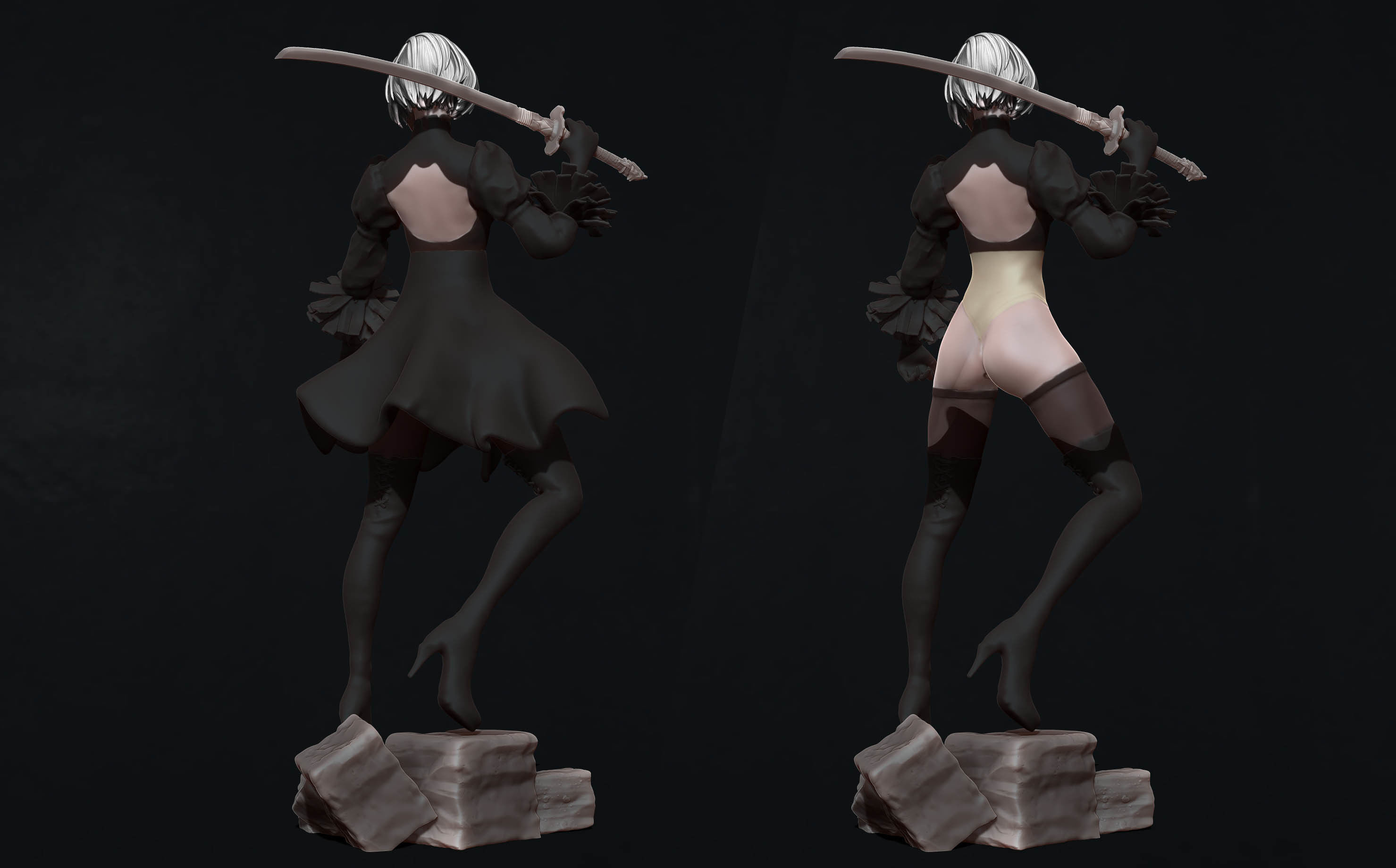 2B - nier automata - 3d print figurine  3D print model_4