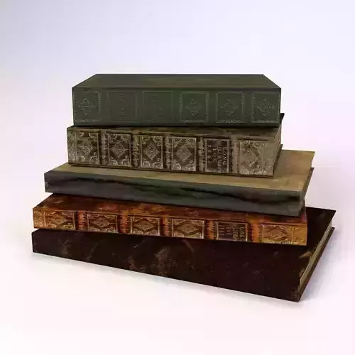 Old Books LOW POLY Low-poly 3D model