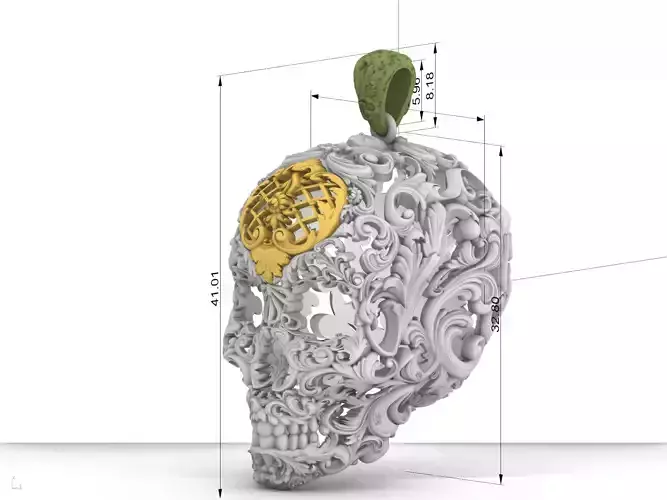 Skull ornamental  pendant  3D print model