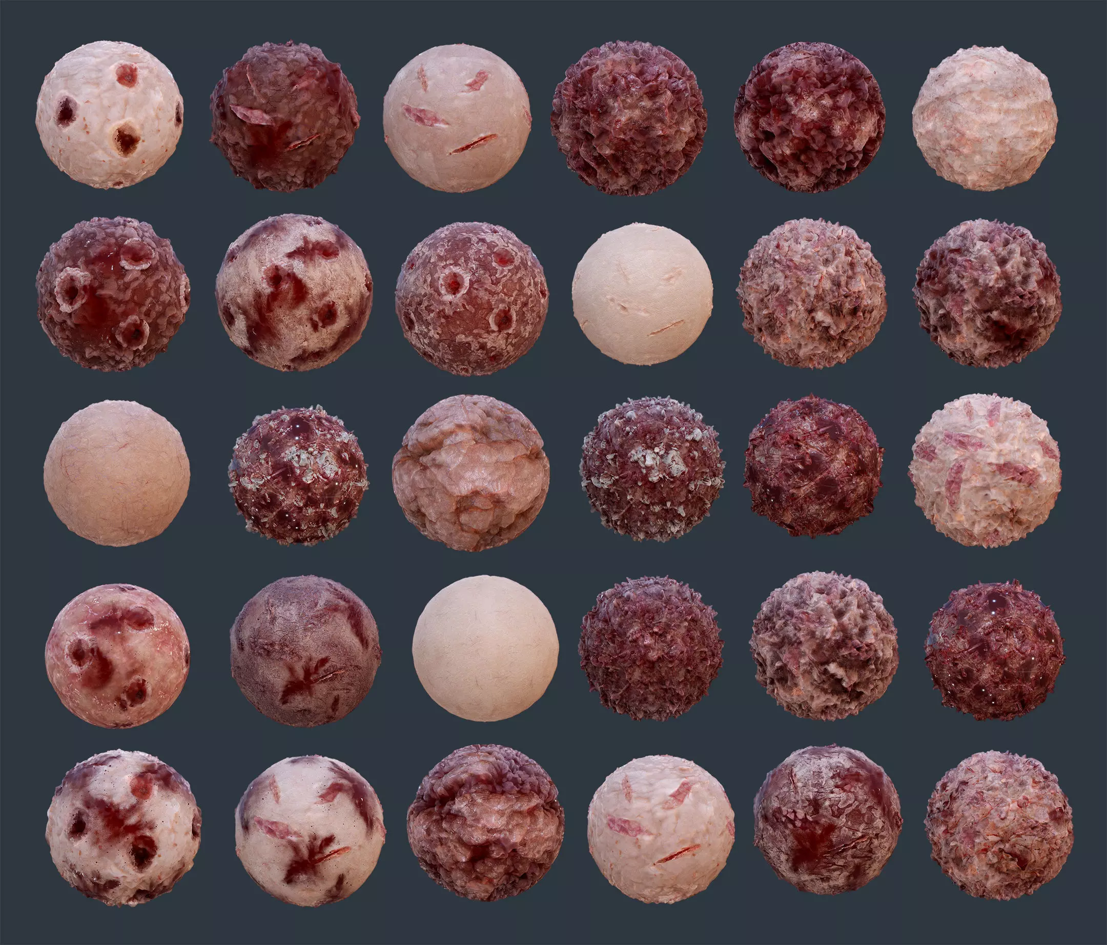 30 Horror Gore Skin Seamless PBR Texture Pack Texture_0