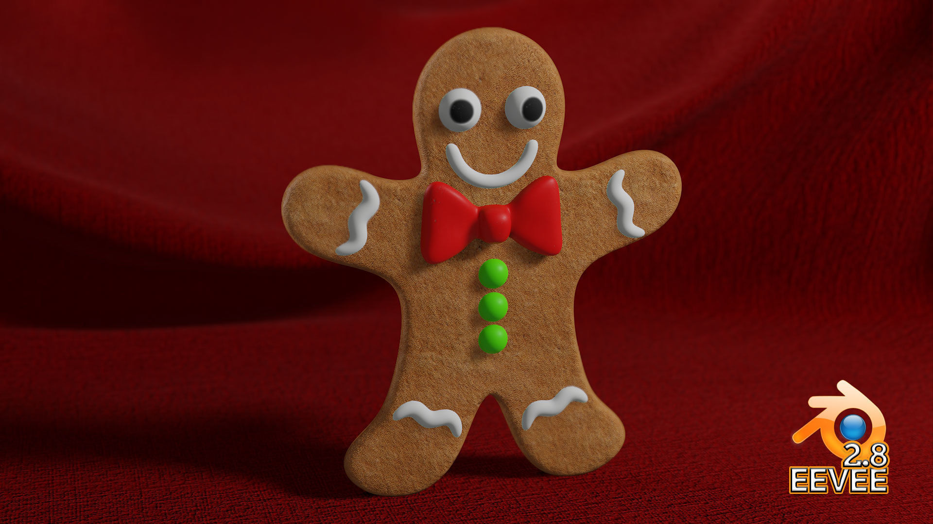 Gingerbread Man Low-poly 3D model_7