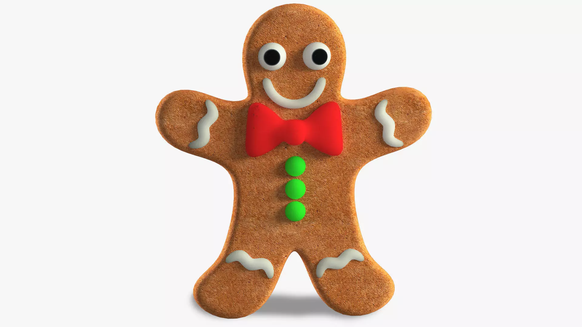 Gingerbread Man Low-poly 3D model_0