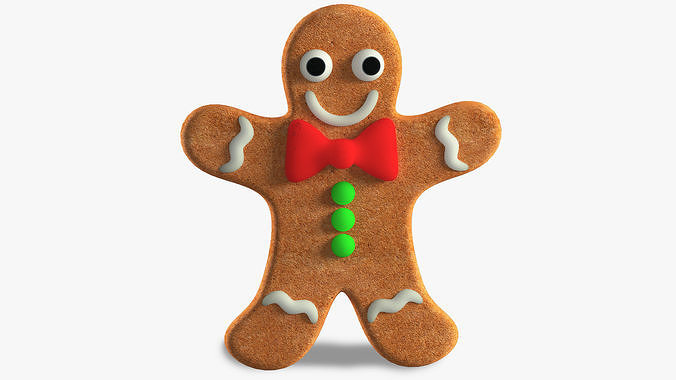 Gingerbread Man Low-poly 3D model