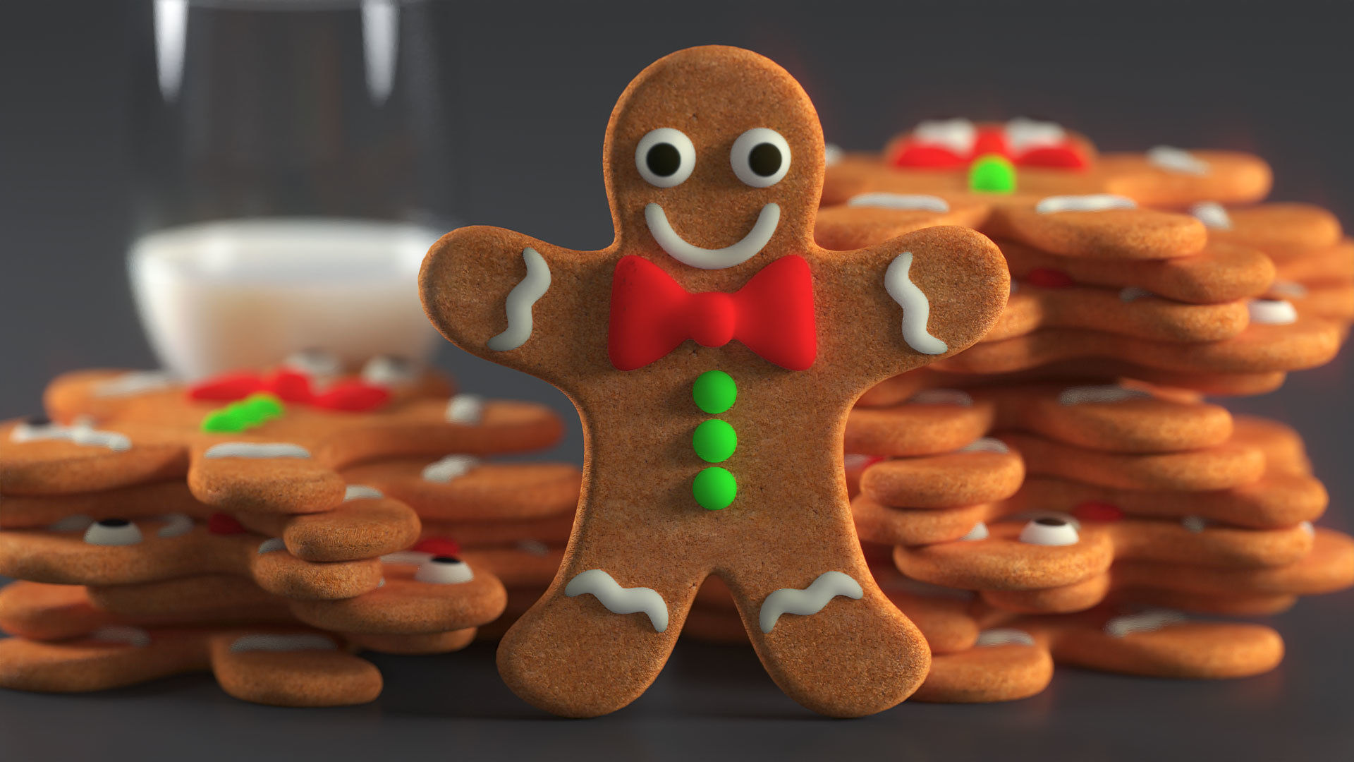 Gingerbread Man Low-poly 3D model_8