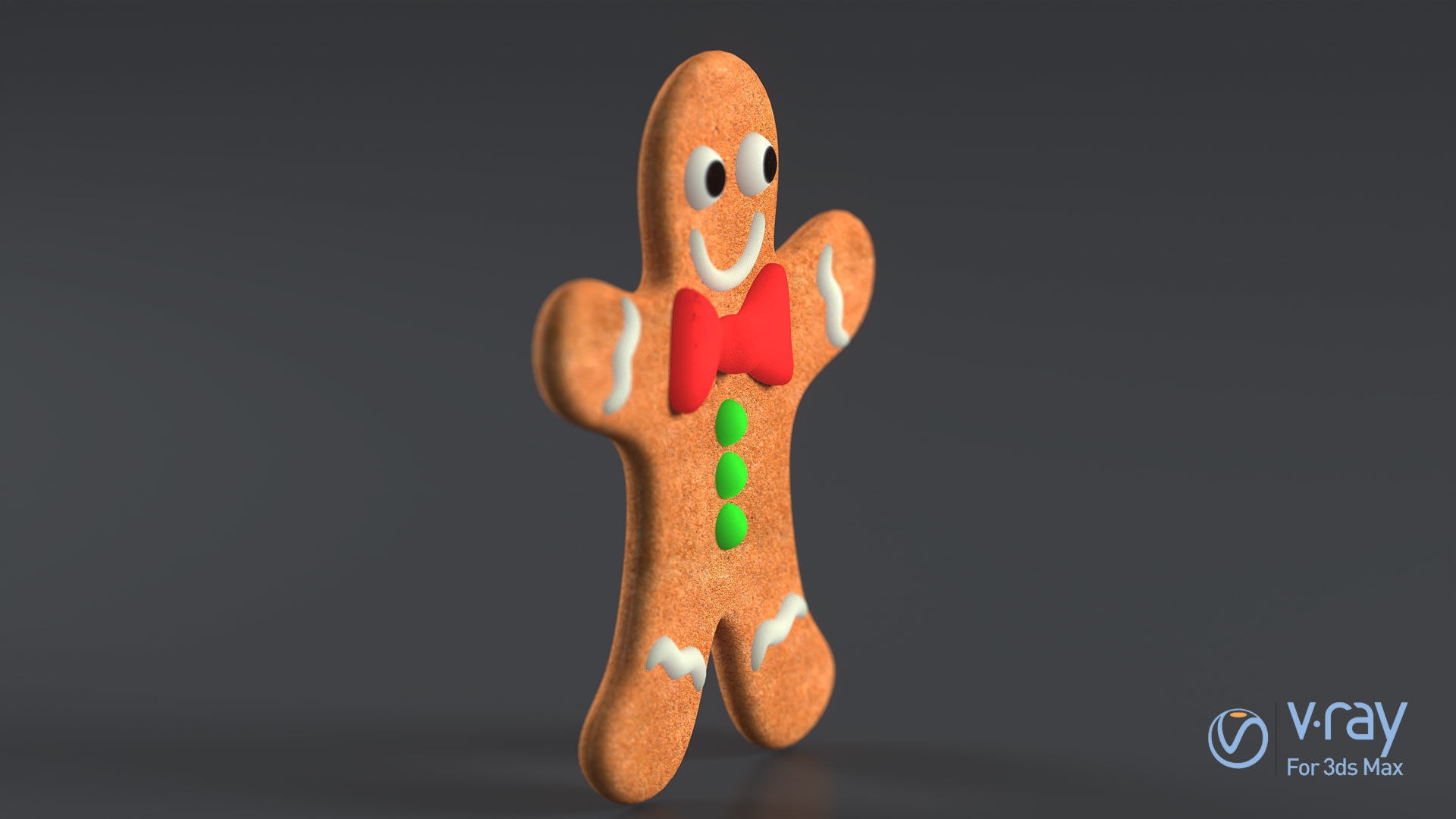 Gingerbread Man Low-poly 3D model_2