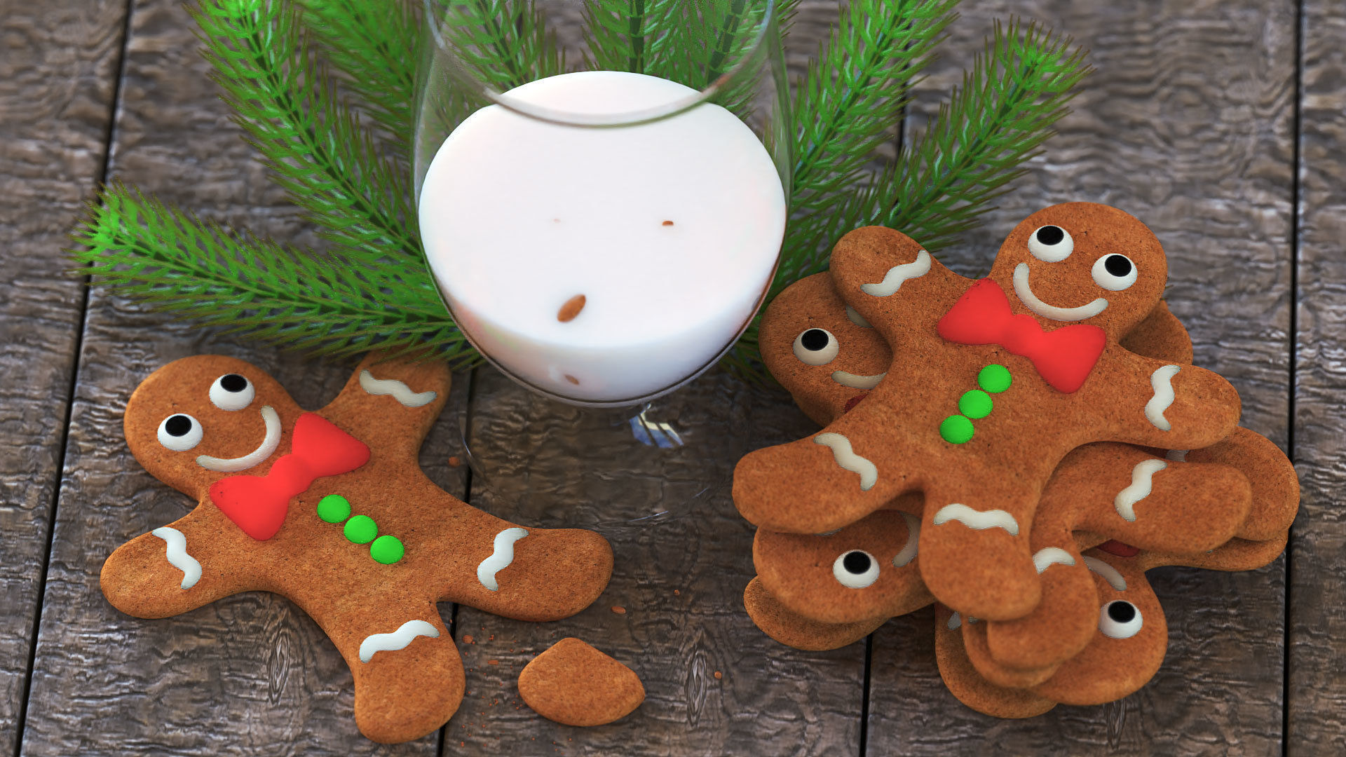 Gingerbread Man Low-poly 3D model_9