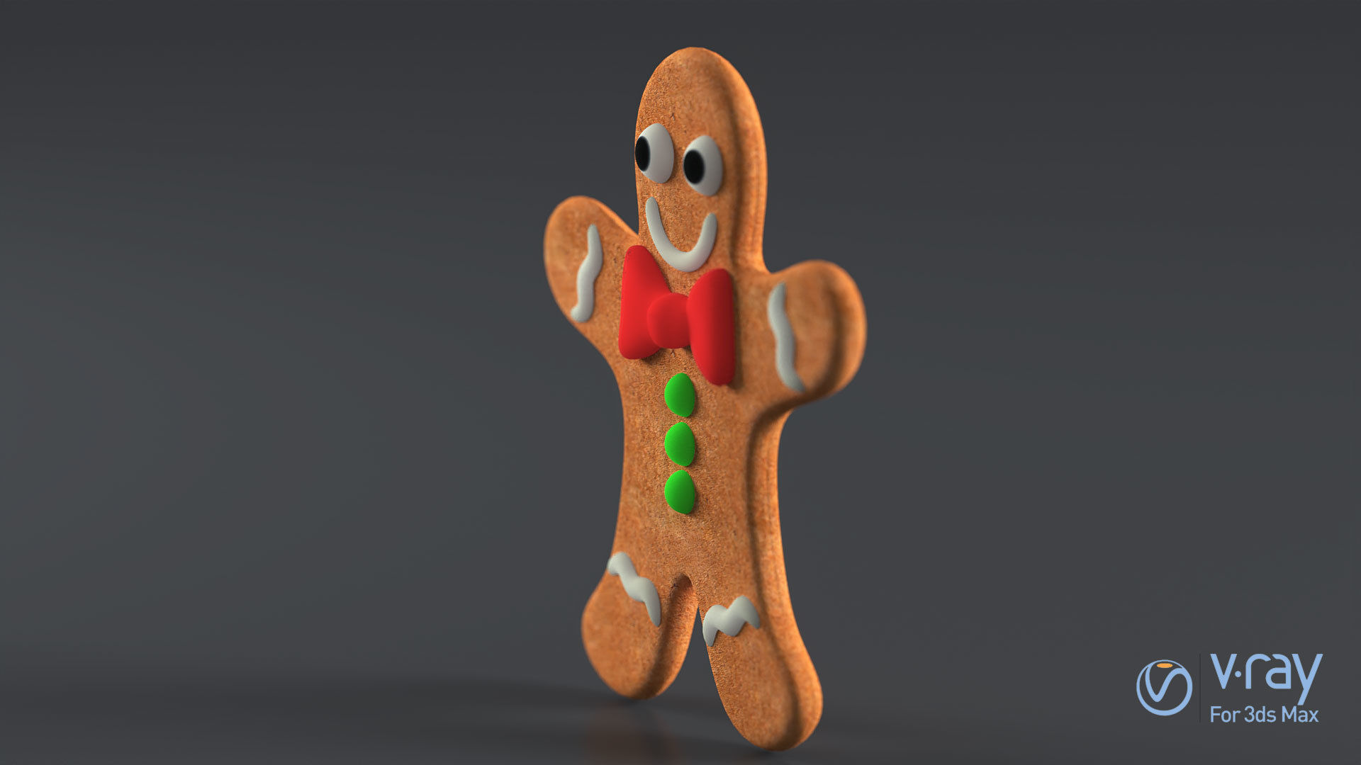 Gingerbread Man Low-poly 3D model_4