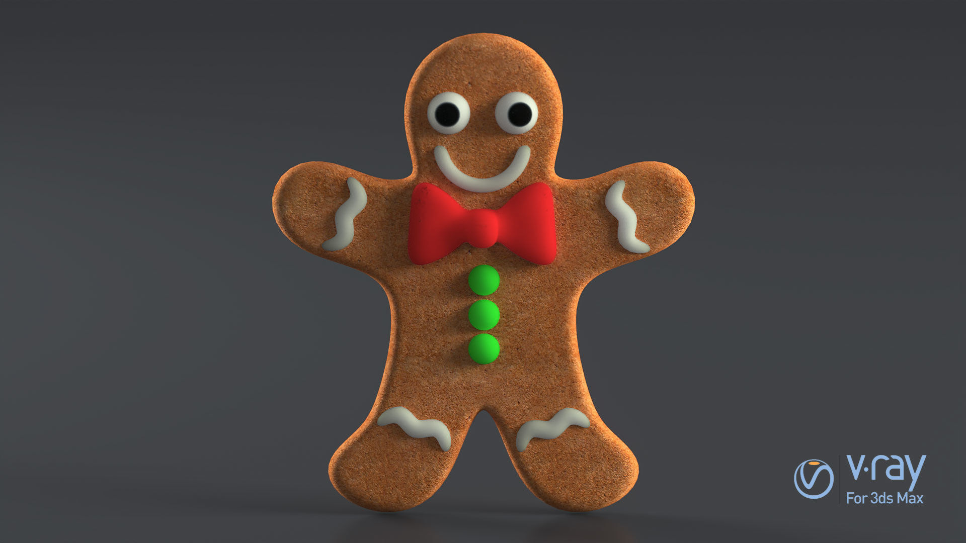 Gingerbread Man Low-poly 3D model_1