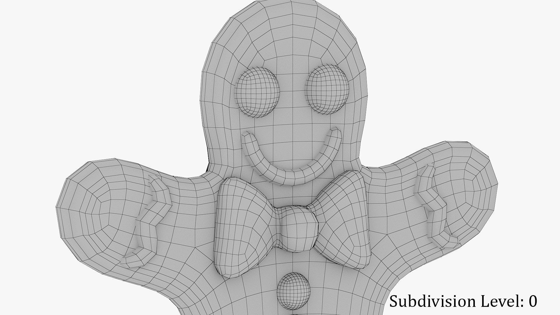 Gingerbread Man Low-poly 3D model_14