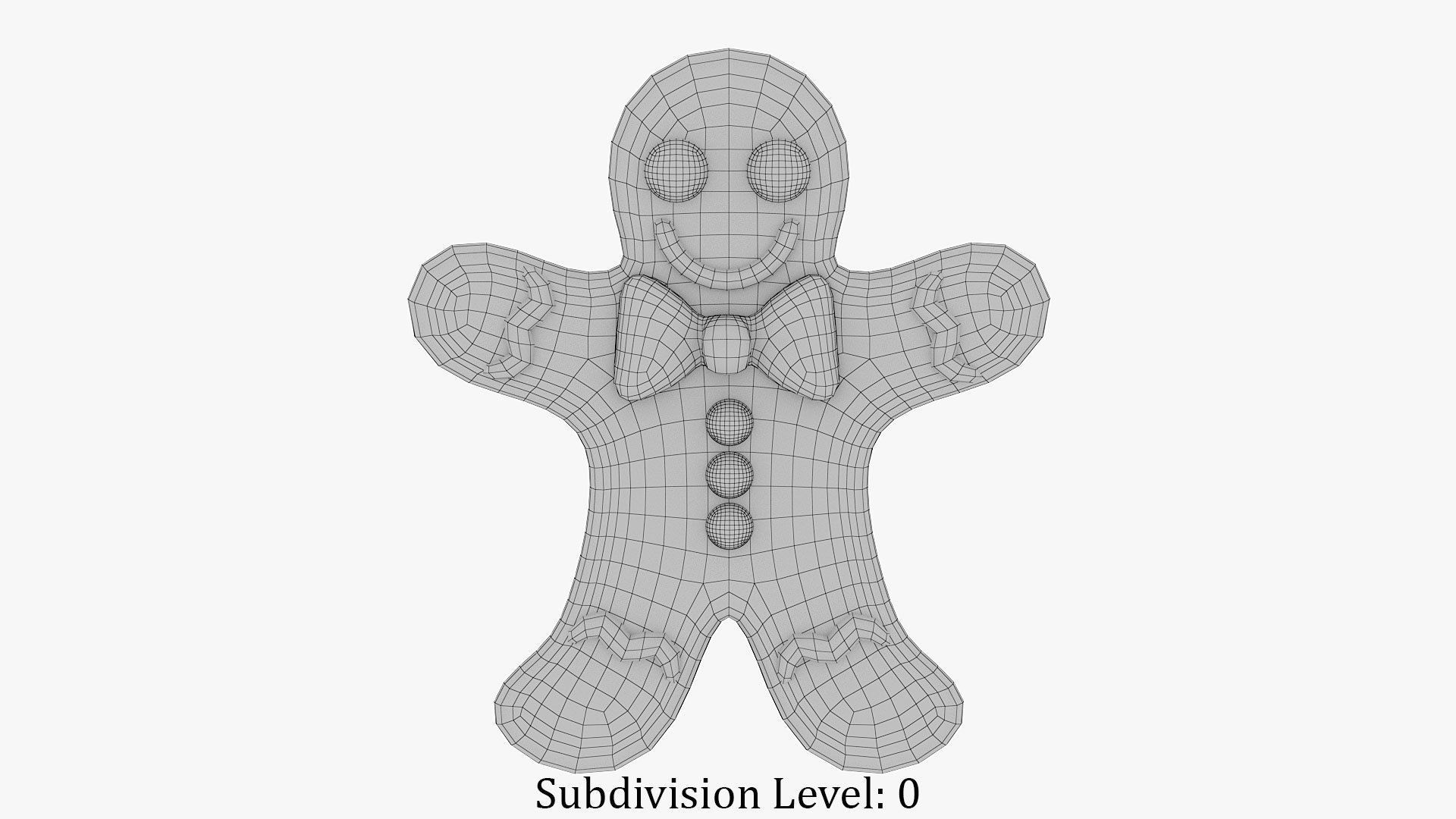 Gingerbread Man Low-poly 3D model_11