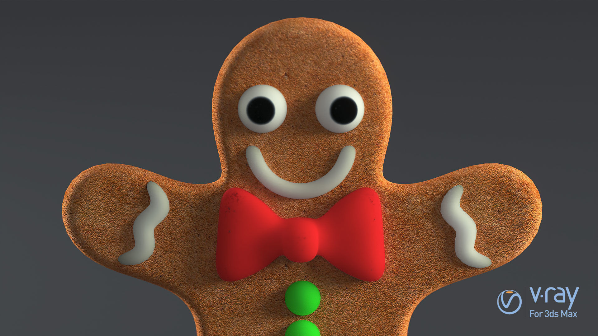 Gingerbread Man Low-poly 3D model_5