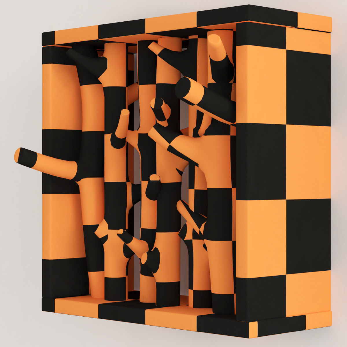 Log hanger big wood 3D model_8