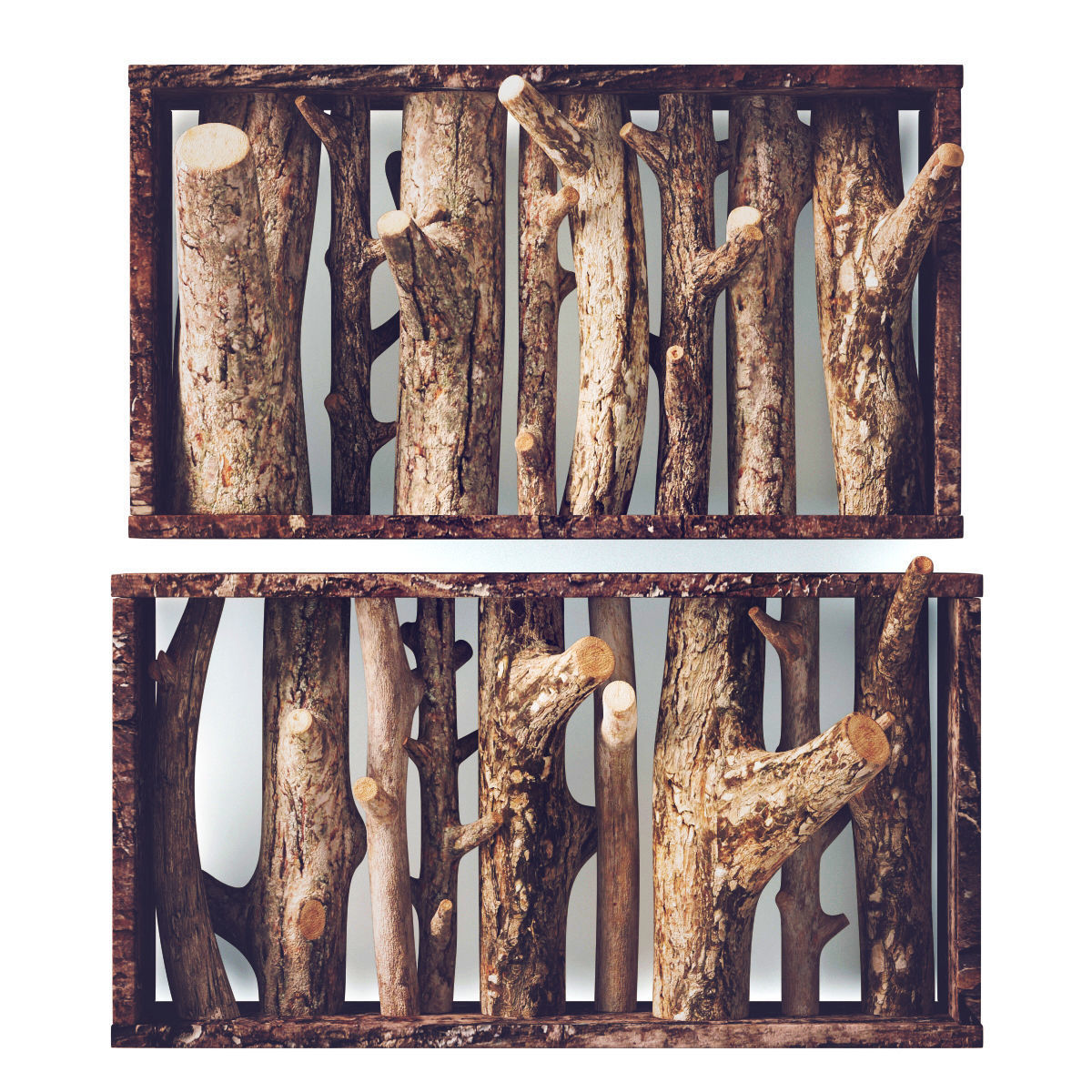 Log hanger big wood 3D model_2