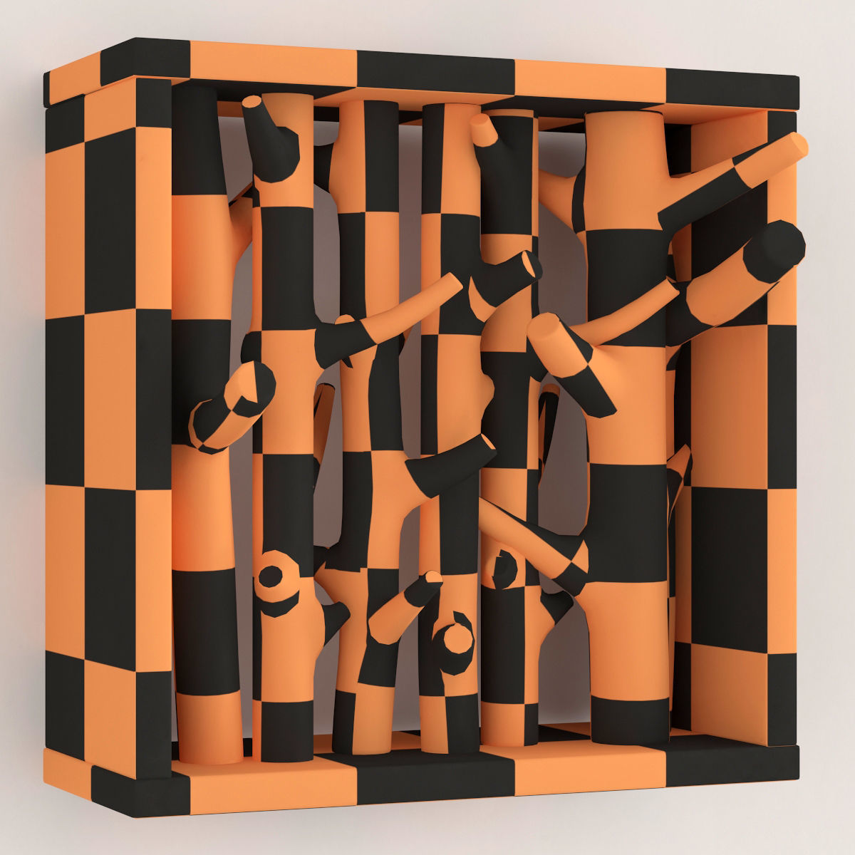 Log hanger big wood 3D model_9