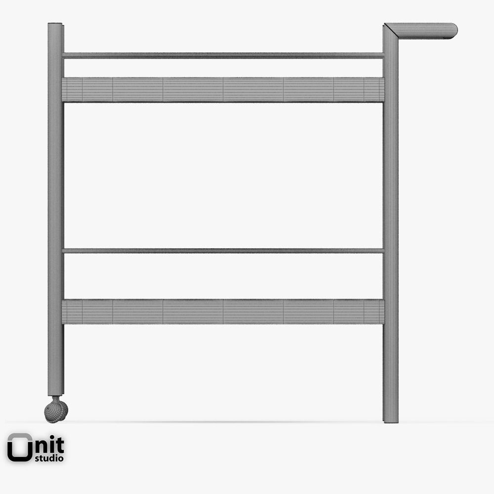 Mid-Century Bar Cart by West Elm 3D model_11