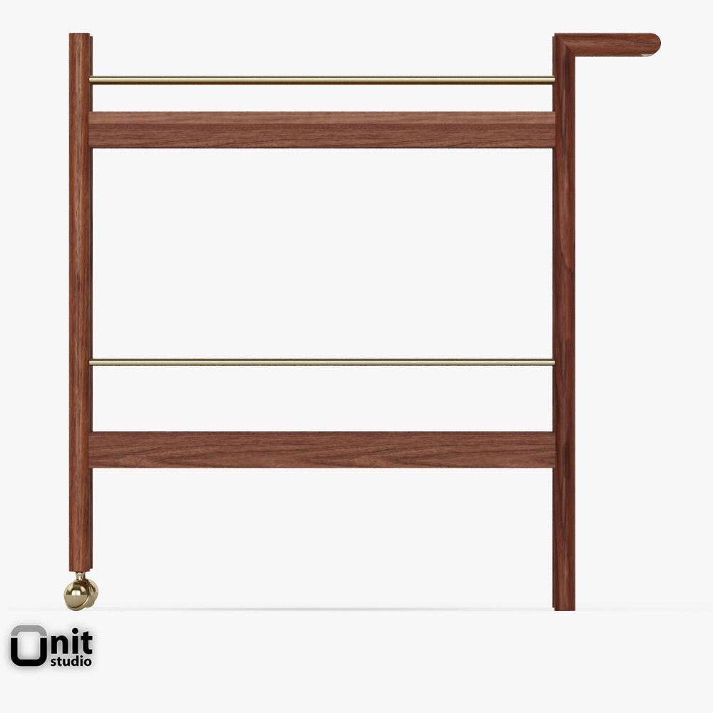 Mid-Century Bar Cart by West Elm 3D model_5