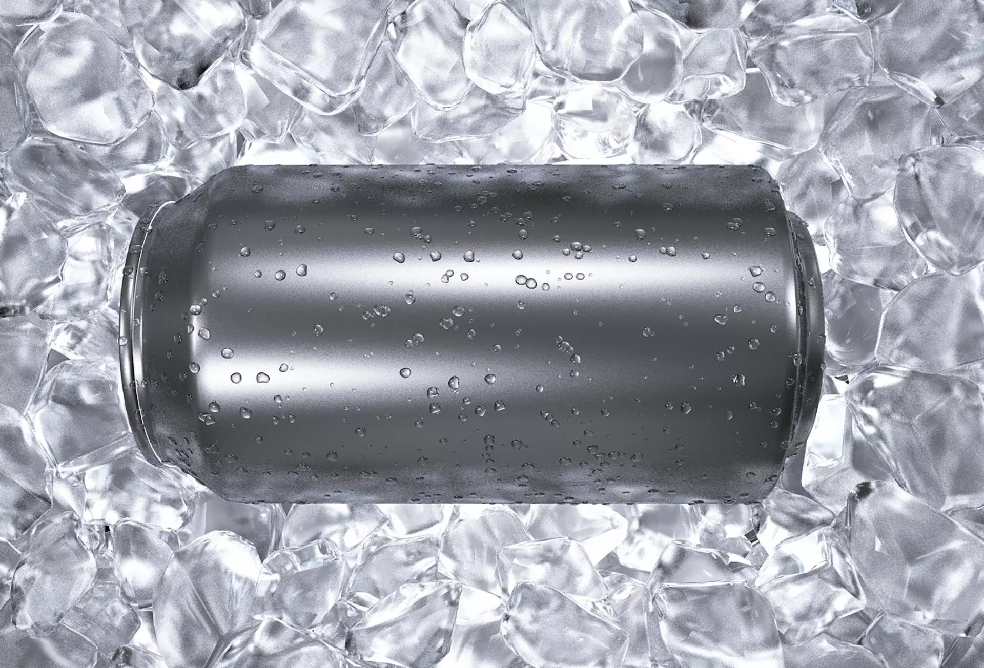 Beverage Can with Ice Cubes and Water Droplets 3D model_0
