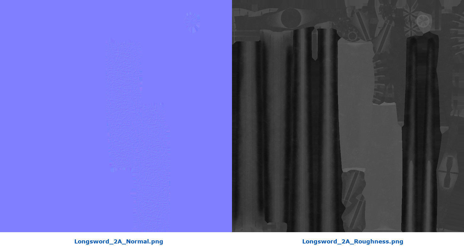 Longsword 2A Low-poly 3D model_9