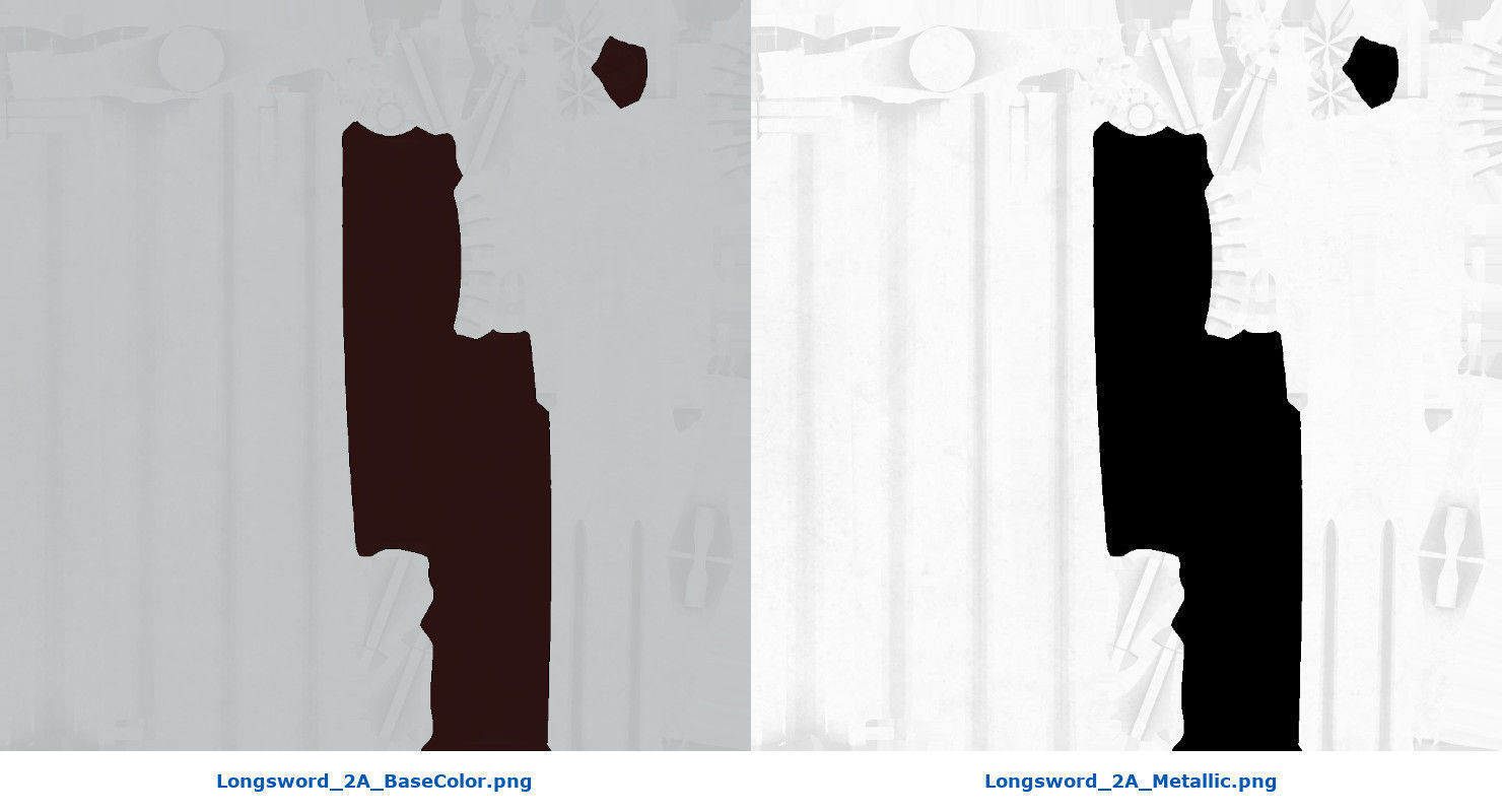 Longsword 2A Low-poly 3D model_8