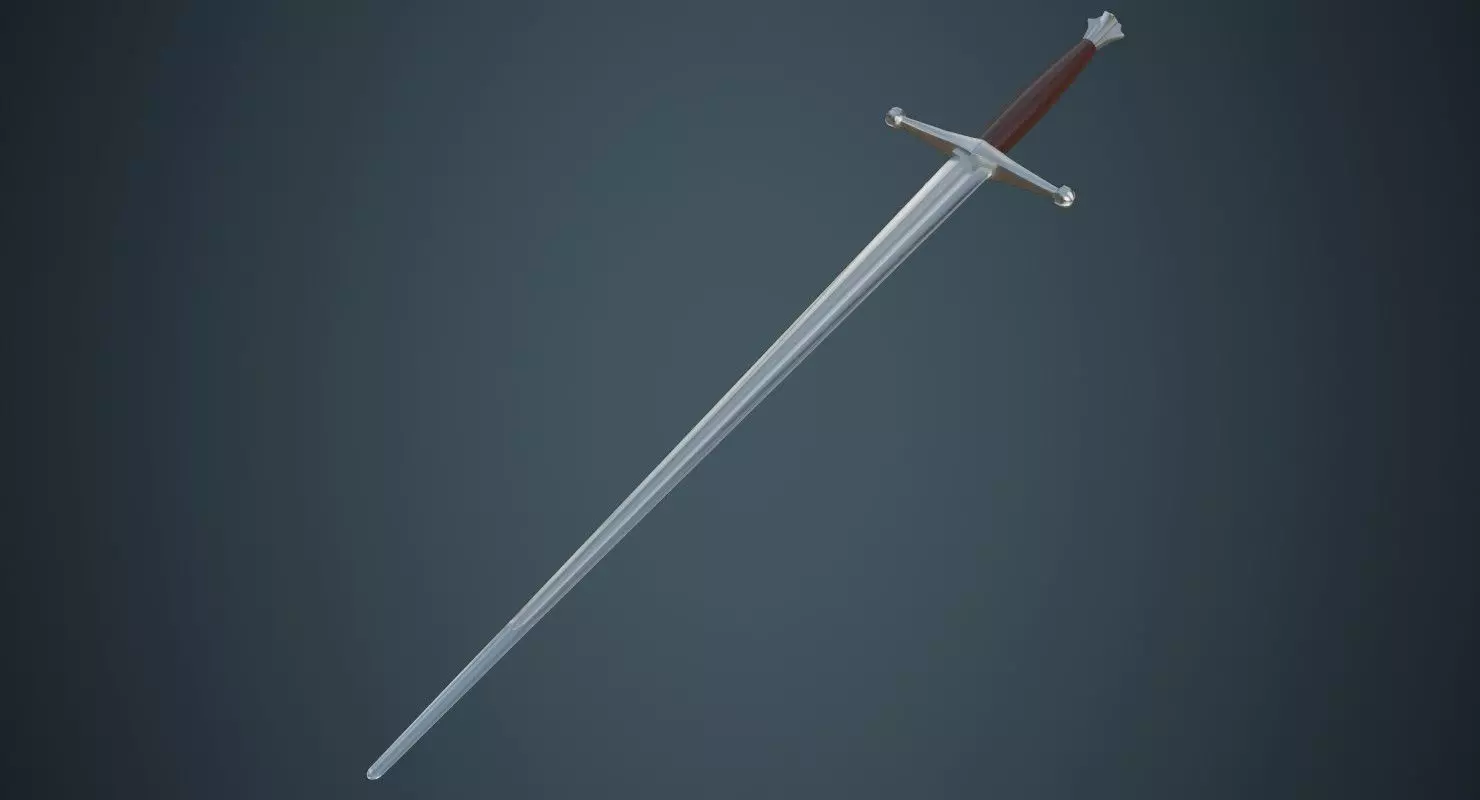 Longsword 2A Low-poly 3D model_0
