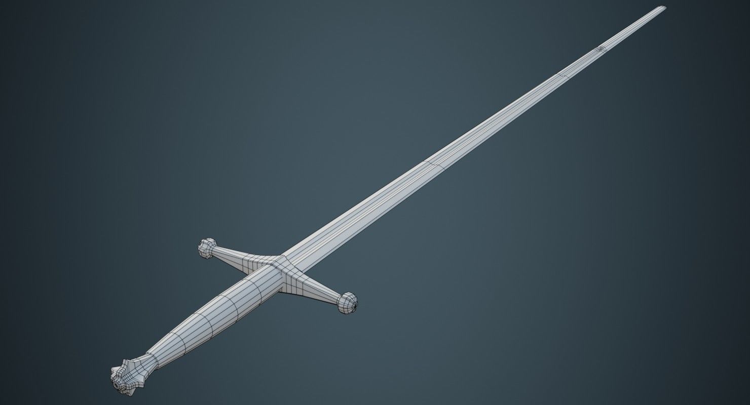 Longsword 2A Low-poly 3D model_6