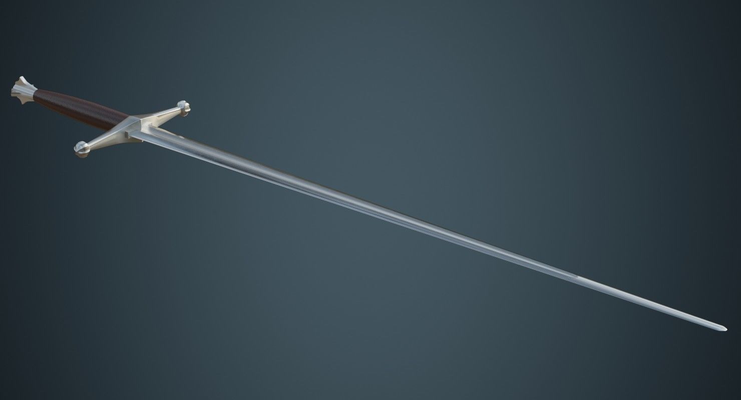 Longsword 2A Low-poly 3D model_1